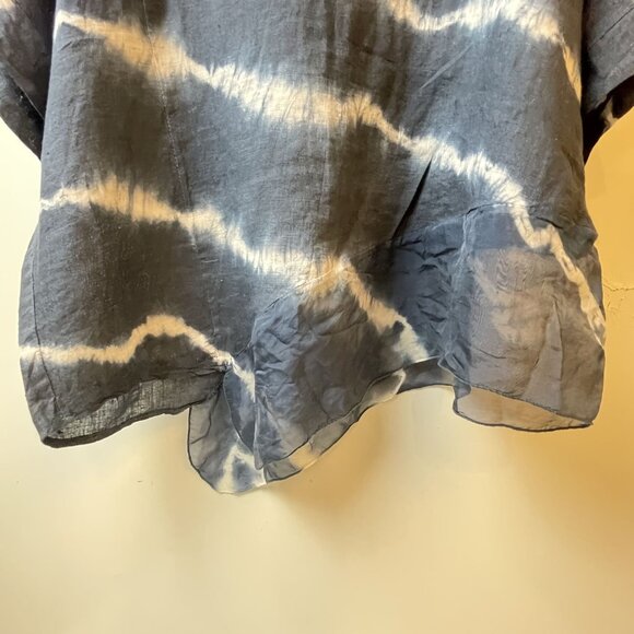 Saks Fifth Avenue Womens 100% Linen Shirt Size Medium Lagenlook Baggy Beachy - Picture 7 of 10